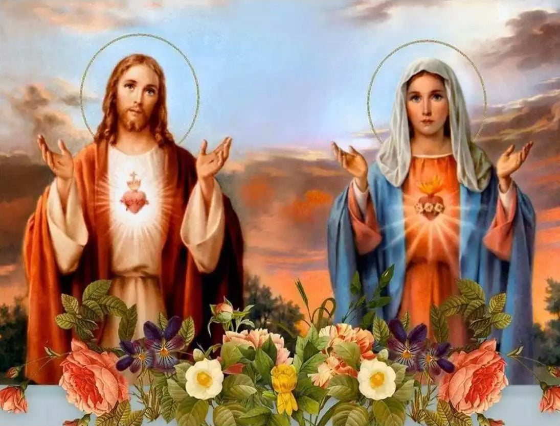 JESUS & MOTHER MARY - Full Drill Diamond Painting - 50cm x 40cm