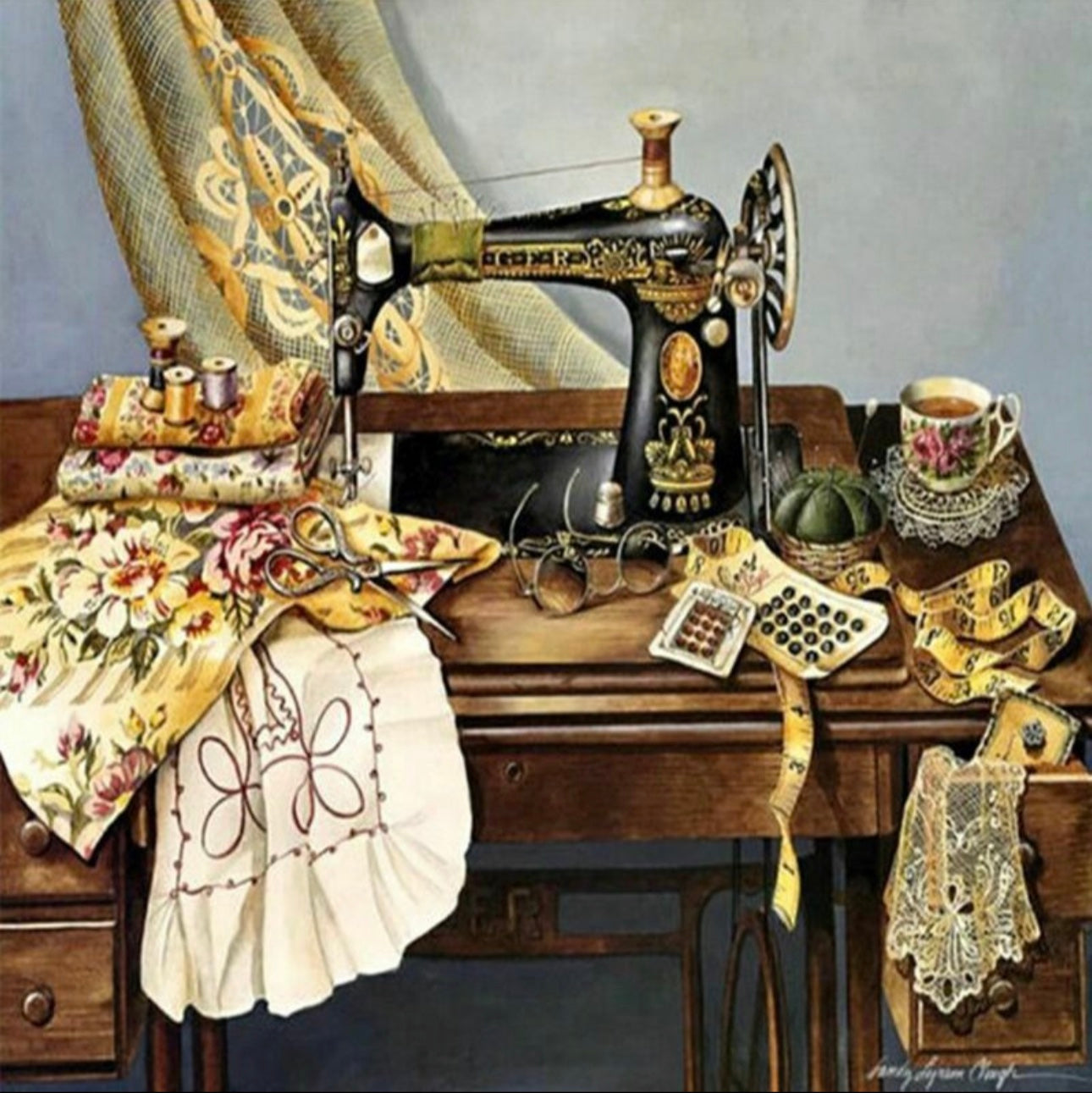 VINTAGE SEWING MACHINE - Full Drill Diamond Painting - 40cm x 40cm