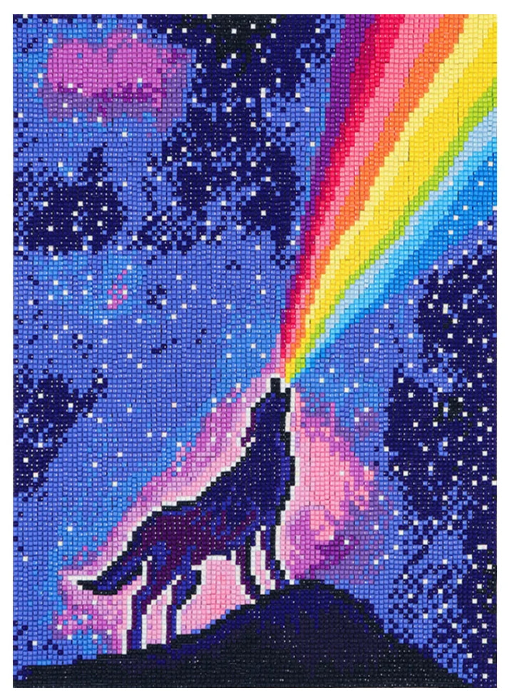 WOLF HOWLING AT THE MOON  - Full Drill Diamond Painting - 30cm x 40cm