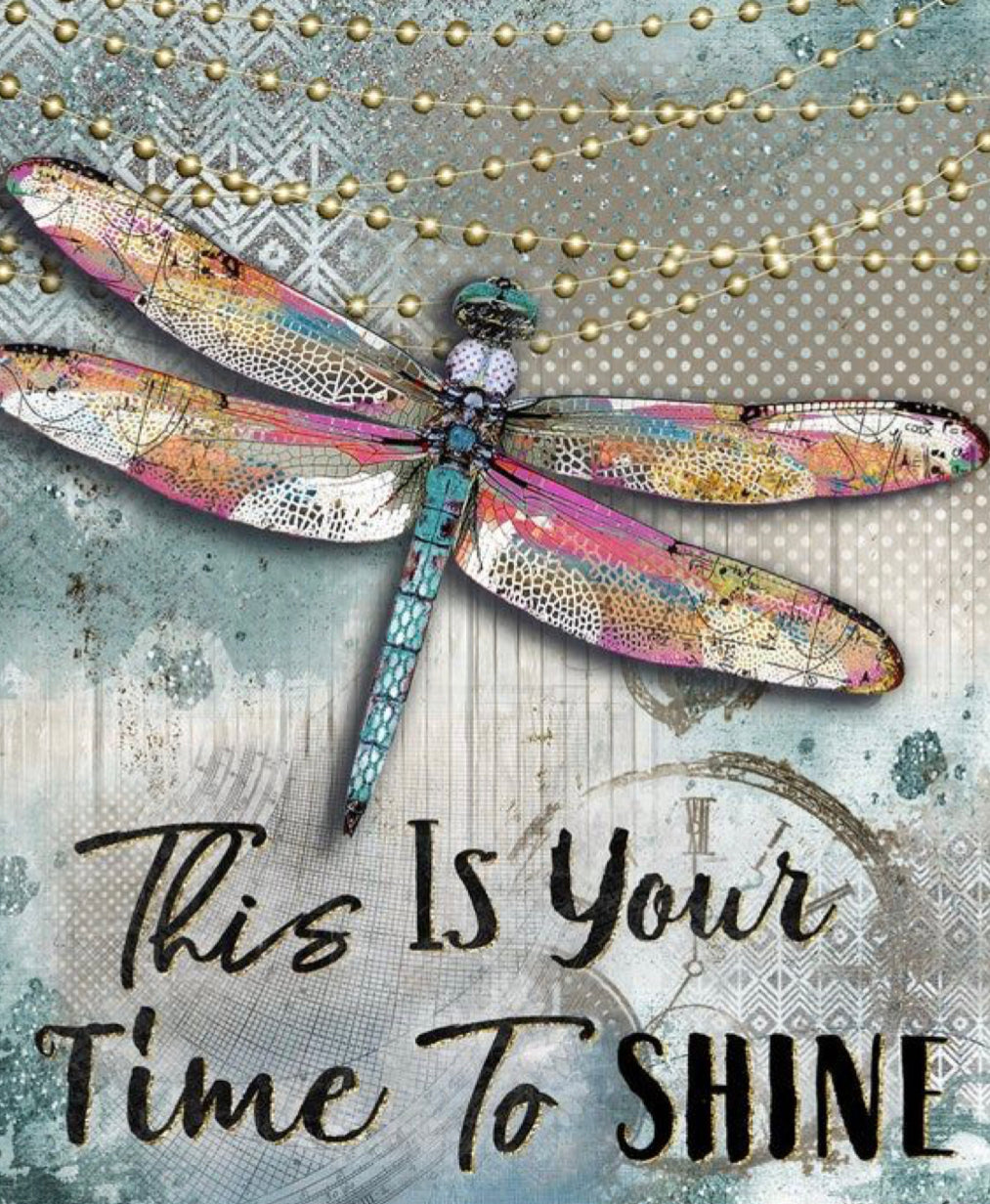DRAGONFLY “This Is Your Time To Fly” - Full Drill Diamond Painting - 40cm x 50cm
