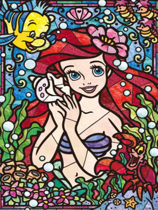 MOSAIC CARTOON MERMAID - Full Drill Diamond Painting - 30cm x 40cm