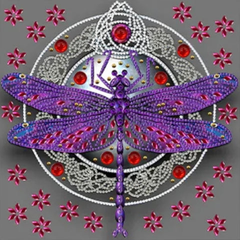 Special Drill PURPLE DRAGONFLY - 5D Diamond Painting - 30cm x 30cm
