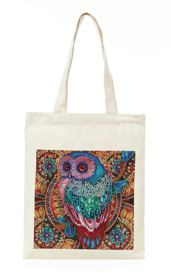 WISE OLD OWL - Special Drill Diamond Painting Tote Bag