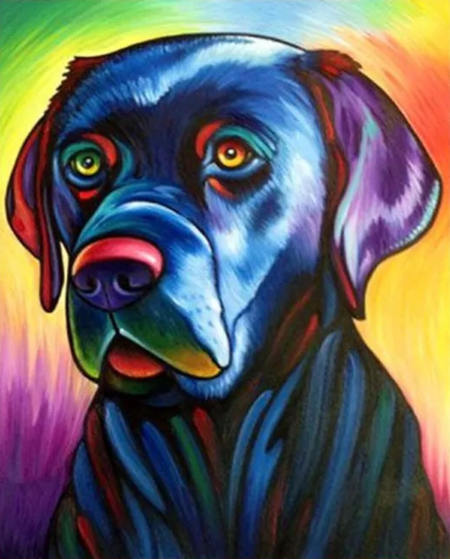 COLOURFUL DOG - Full Drill Diamond Painting - 30cm x 40cm