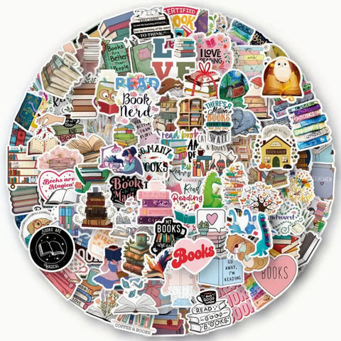 50pc READING/BOOKS Stickers