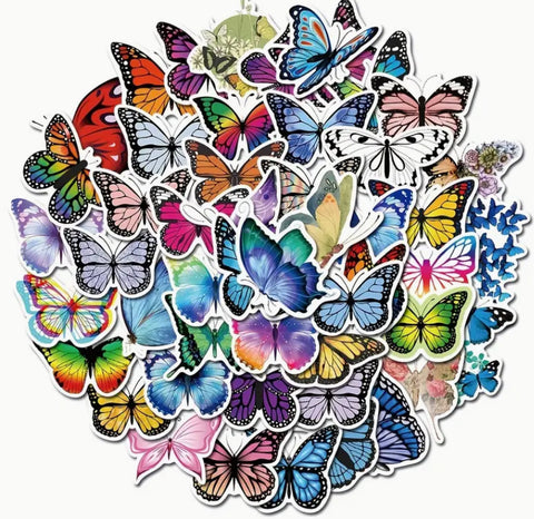 50pc BUTTERFLY Stickers