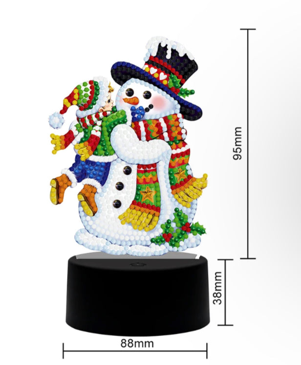 SNOWMAN Diamond painting Lamp / Night Light.