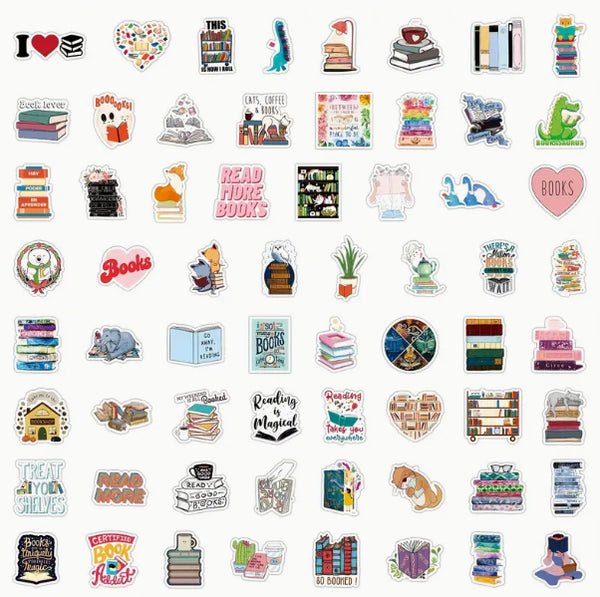 50pc READING/BOOKS Stickers