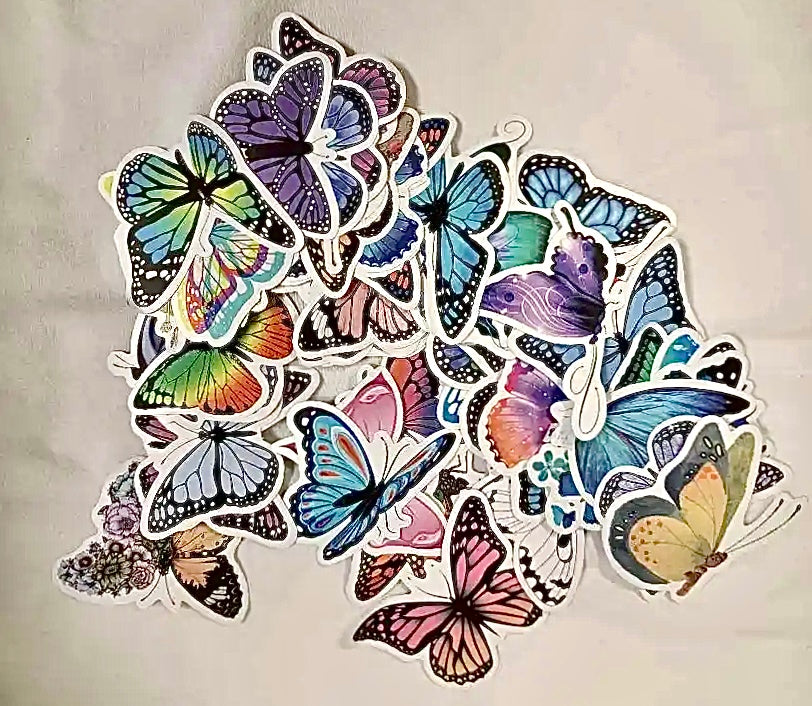 50pc BUTTERFLY Stickers