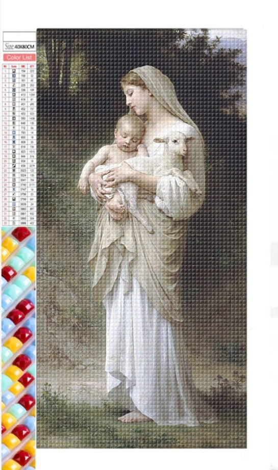 VIRGIN MARY & CHILD - Full Drill Diamond Painting - 40cm x 80cm