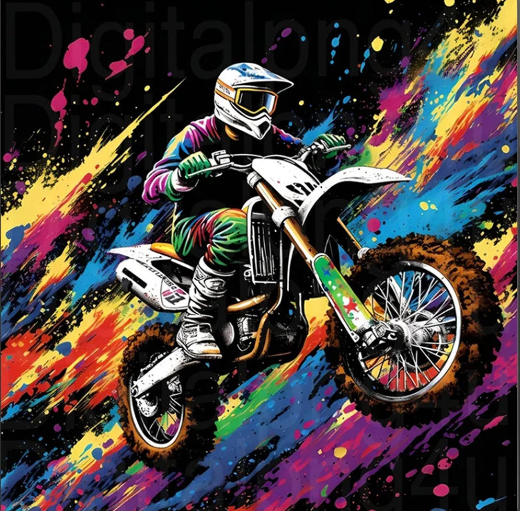 MOTORCROSS / MOTORBIKE RIDER - Full Drill Diamond Painting - 50cm x 50cm