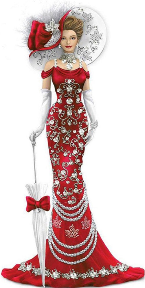 LADY IN RED - Full Drill Diamond Painting - 30cm x 60cm