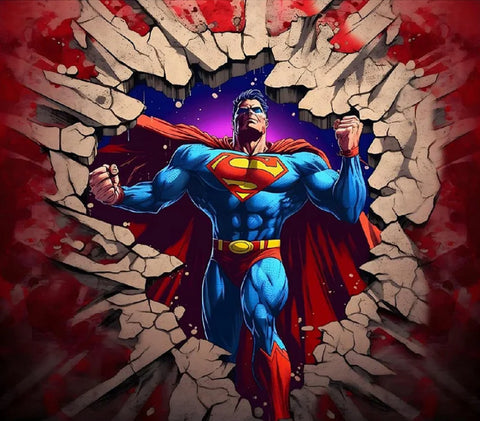 SUPERMAN SMASHES THE WALL - Full Drill Diamond Painting - 50cm x 45cm