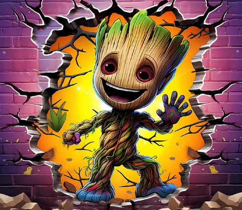 GROOT SMASHES THE WALL - Full Drill Diamond Painting - 50cm x 45cm