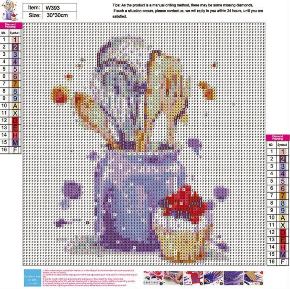 KITCHEN UTENSILS - Full Drill Diamond Painting - 30cm x 30cm