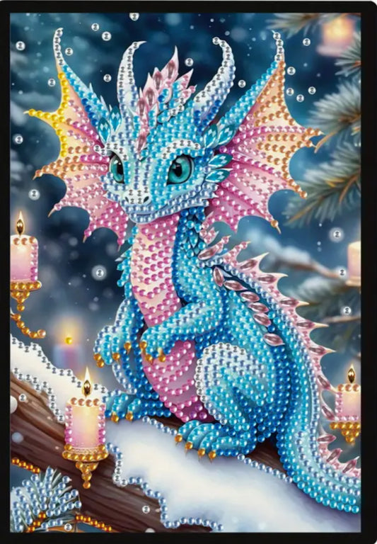 Special Drill Crystal Rhinestone WINTER DRAGON NOTEBOOK (B)