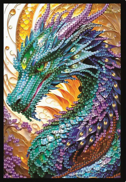 Special Drill Crystal Rhinestone IRIDESCENT DRAGON NOTEBOOK (A)