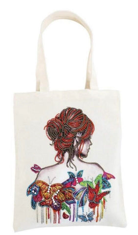 BARE BACK BUTTERFLIES - Special Drill Diamond Painting Tote Bag