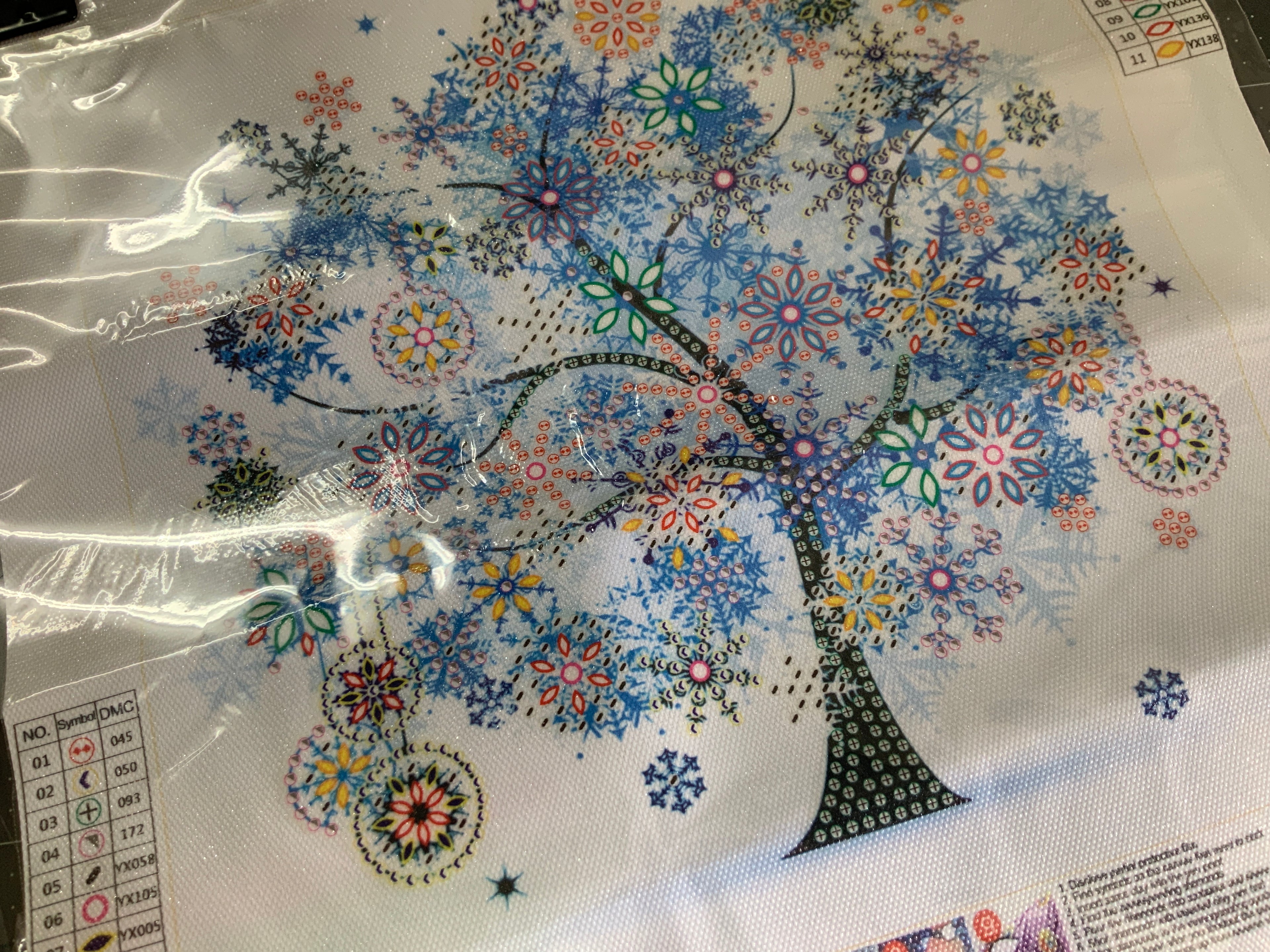 Special Drill BLUE WINTER TREE - Diamond Painting - 30cm x 30cm