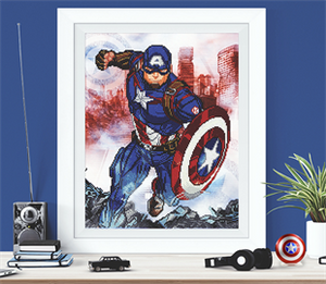 Diamond Dotz - Marvel - CAP IN ACTION (42cm x 53cm) – Diamond Painting -  Nth Qld