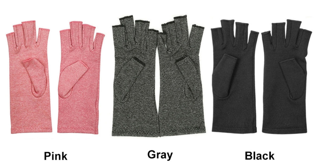 GREY Compression Therapy Gloves Half-finger Hand Wrist Support