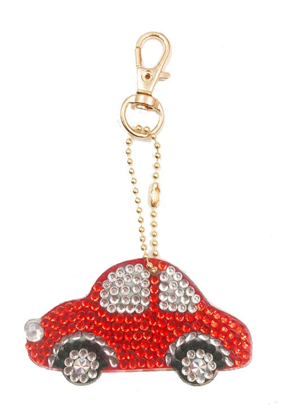 Set of 4 CARS - Diamond Painting Key Rings
