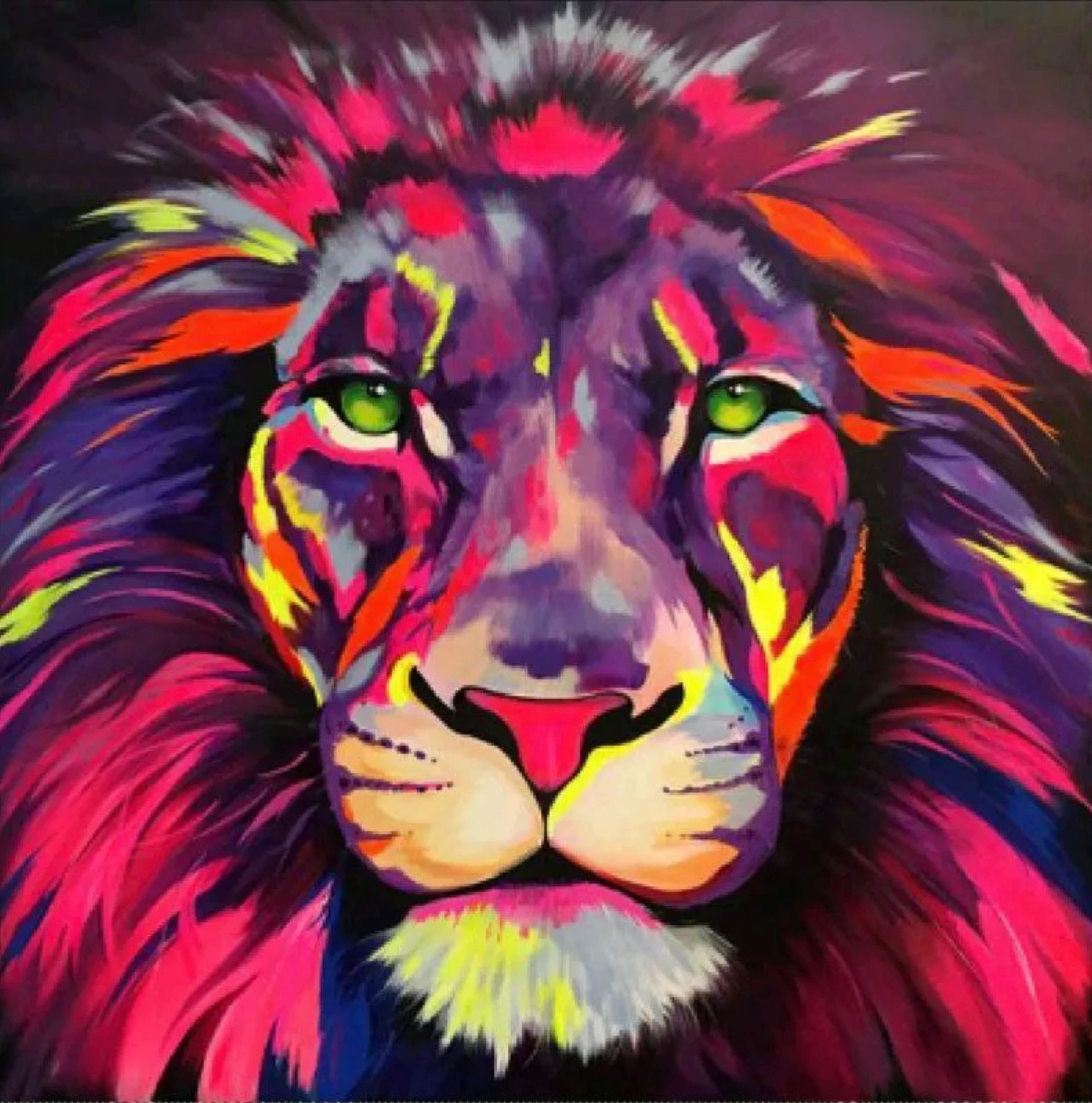 PAINTED LION - Full Drill - 30cms x 30cms