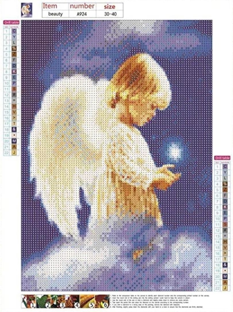 LITTLE ANGEL - Full Round Drill - 30cms x 40cms