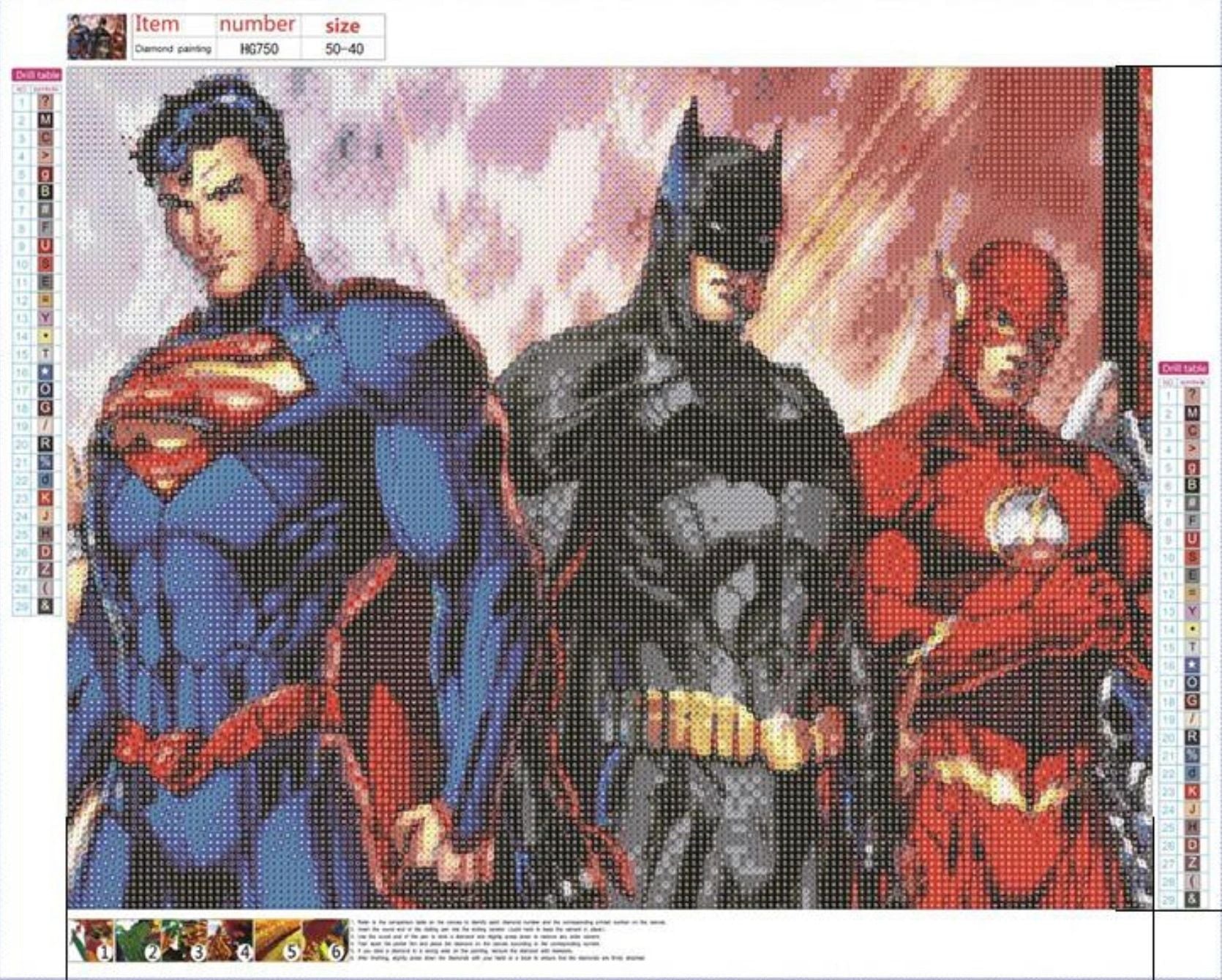 SUPER HEROES - Full Drill Diamond Painting - 45cm x 35cms