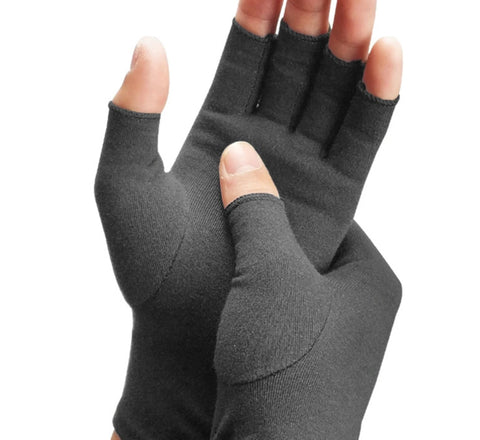 BLACK Compression Therapy Gloves Half-finger Hand Wrist Support