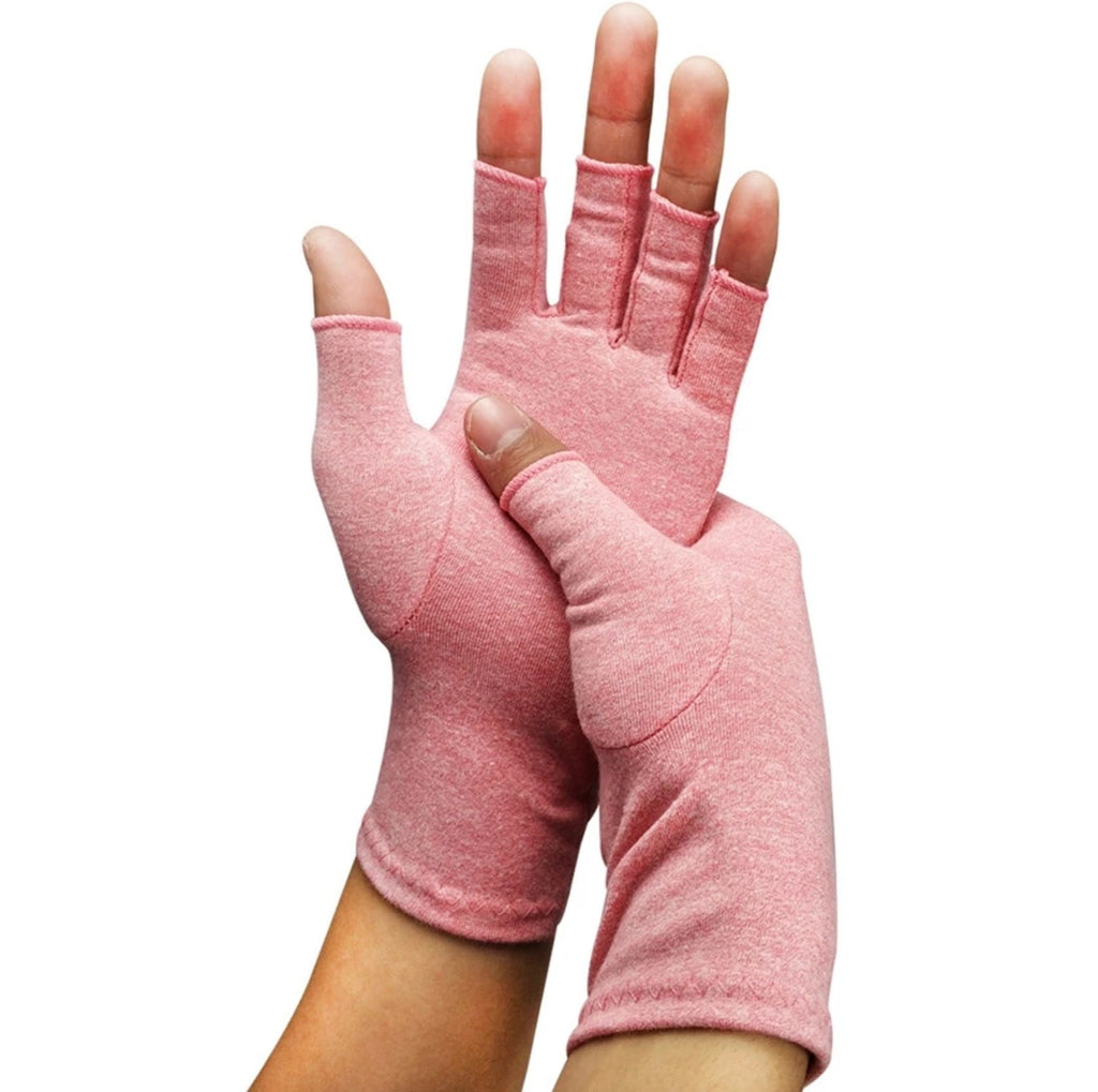 PINK Compression Therapy Gloves Half-finger Hand Wrist Support