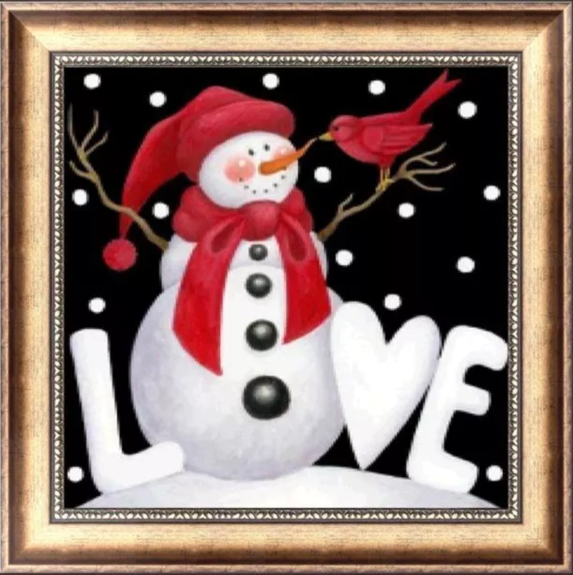 GOTTA LOVE A CHRISTMAS SNOWMAN - Full Drill Diamond Painting - 25cm x 25cm