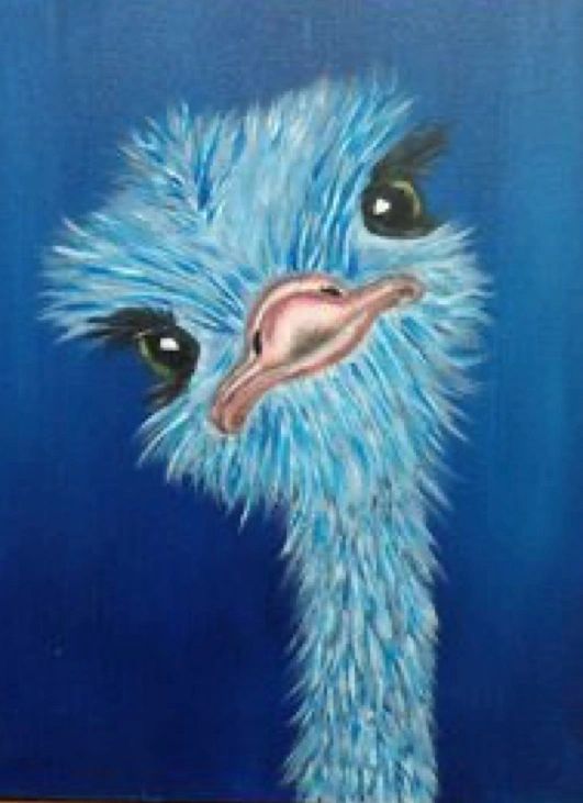 PRETTY BLUE OSTRICH - Full Drill Diamond Painting - 20cm x 30cm