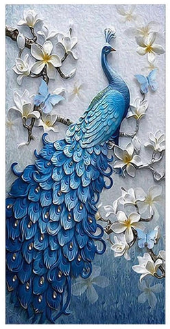 BEAUTIFUL BLUE PEACOCK - Full Drill Diamond Painting - 40cm x 60cm