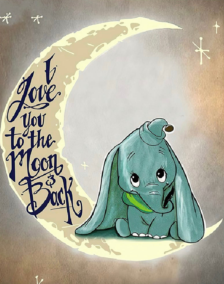 DUMBO “I Love You To The Moon & Back” - Full Drill Diamond Painting - 40cm x 50cm