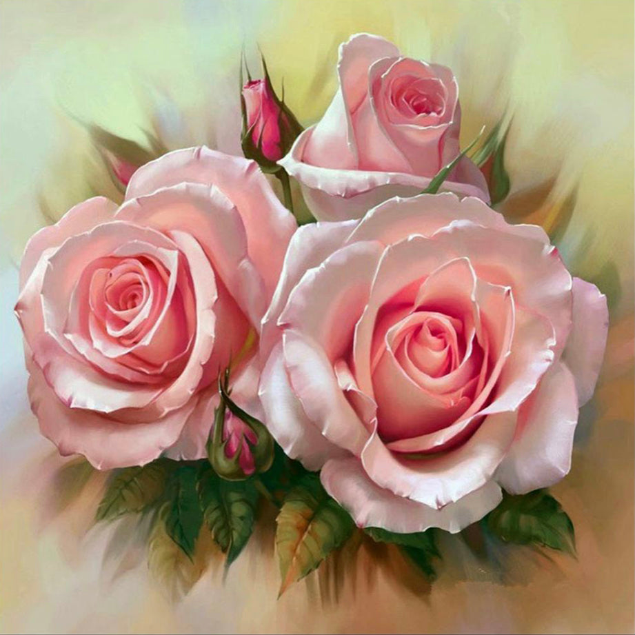 PINK ROSES - Full Drill Diamond Painting - 30cm x 30cm