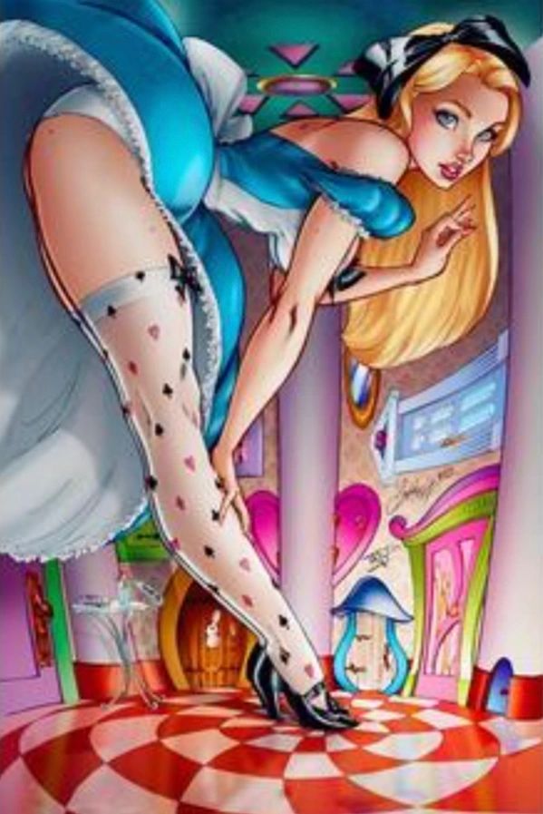 NAUGHTY ALICE - Round Full Drill - 30cm x 40cm