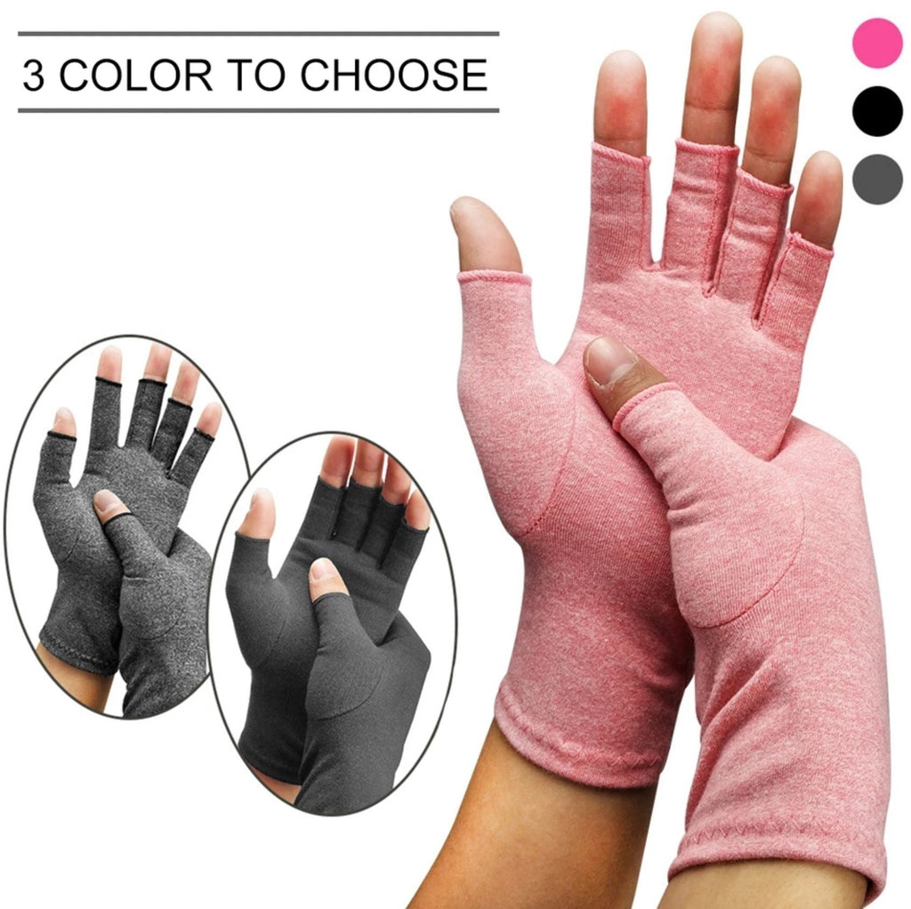 GREY Compression Therapy Gloves Half-finger Hand Wrist Support