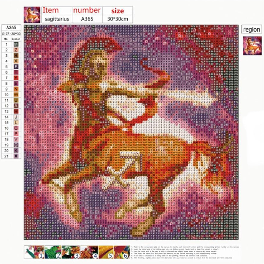 SAGITTARIUS - ZODIAC CONSTELLATION STAR SIGN - Full Drill Diamond Painting - 30cm x 30cm