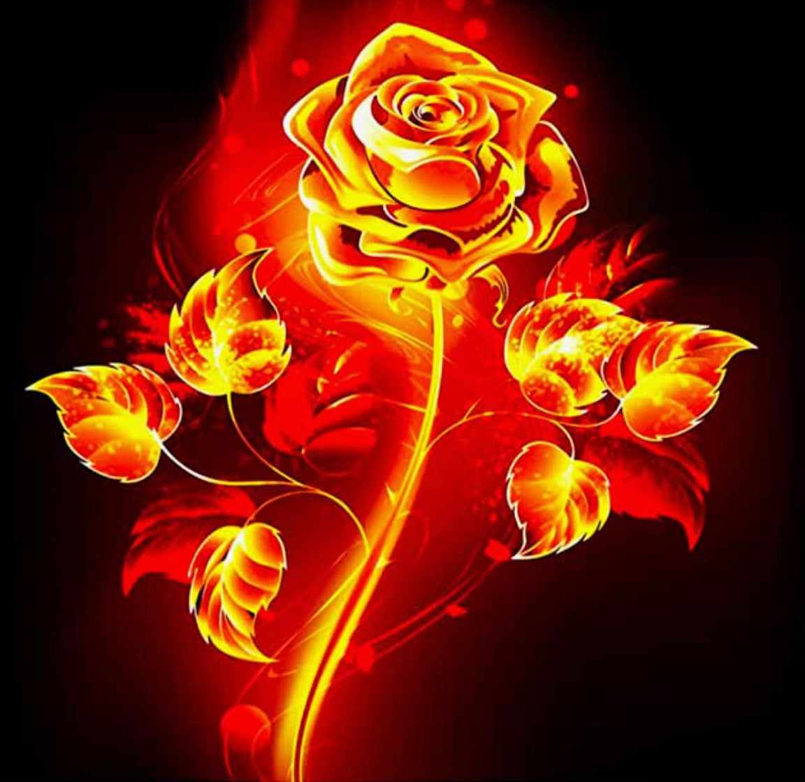 RED HOT ROSE - FULL Drill Diamond Painting - 40cm x 40cm