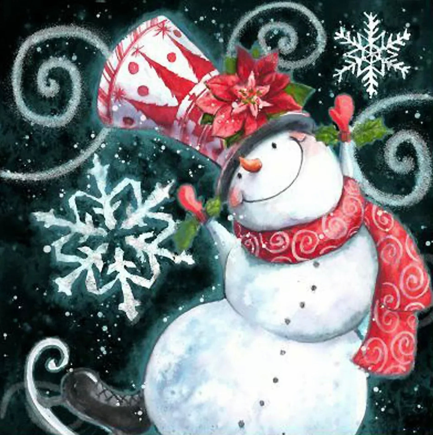 DANCING SNOWMAN - Full Drill Diamond Painting - 25cm x 25cm