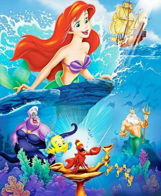 ARIEL, THE LITTLE MERMAID & FRIENDS - Full Drill Diamond Painting - 40cm x 50cm