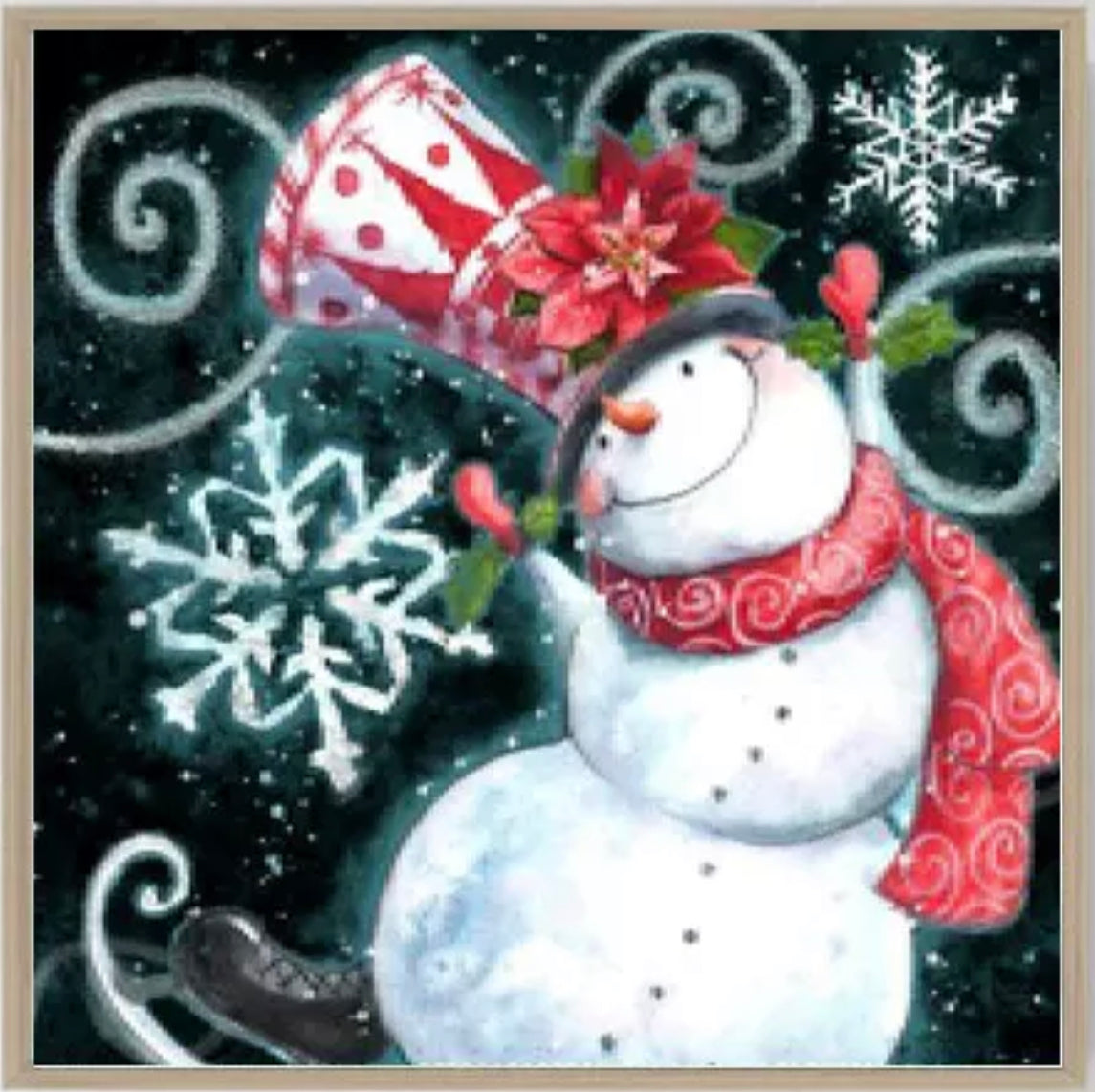 DANCING SNOWMAN - Full Drill Diamond Painting - 25cm x 25cm