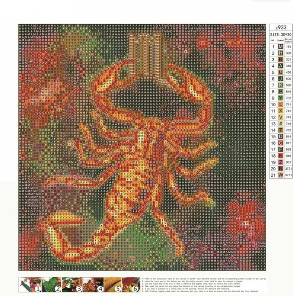 SCORPIO - ZODIAC CONSTELLATION STAR SIGN - Full Drill Diamond Painting - 30cm x 30cm