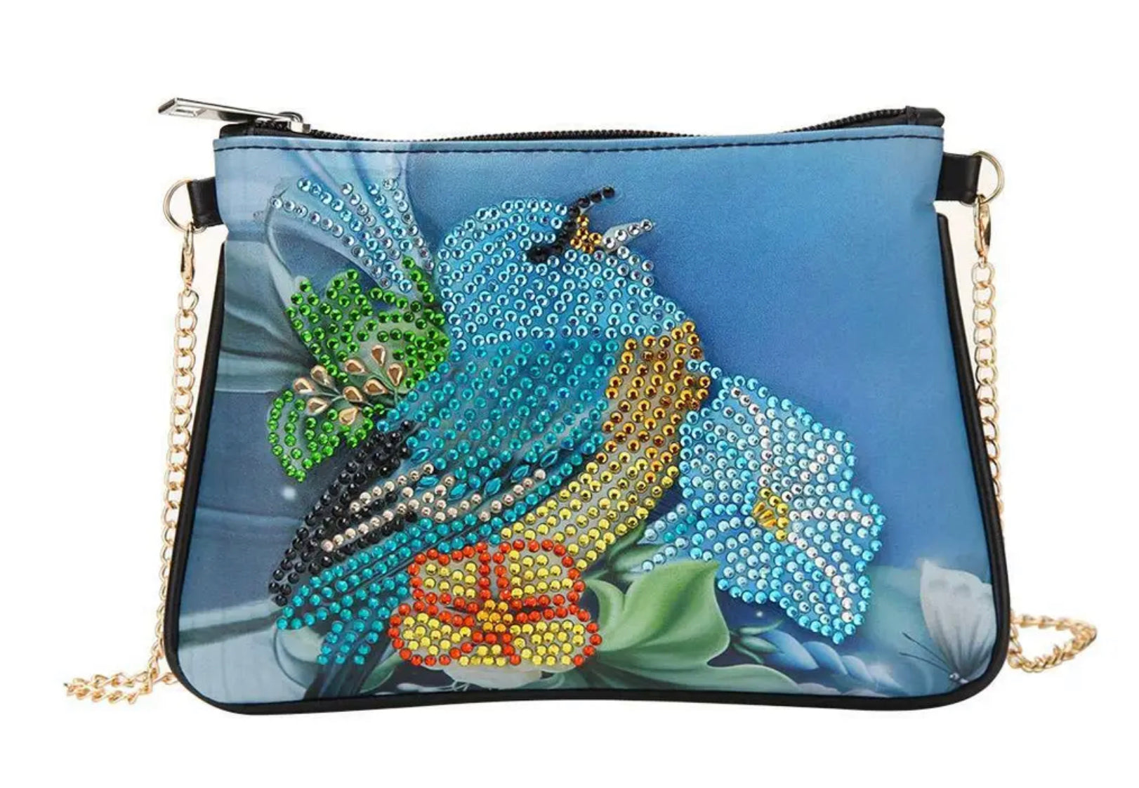 BLUE BIRD Diamond Painting Leather Handbag Makeup Bag Wallet Coin Purse Gift Decor