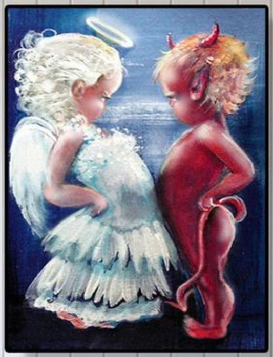 GOOD ANGEL V’s LITTLE DEVIL - Full Round Drill - 30cms x 40cms