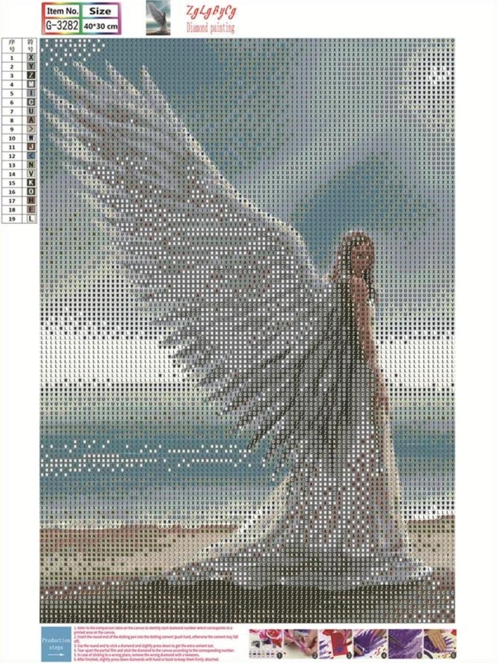 WINGED ANGEL - Full Drill Diamond Painting - 25cm x 35cm
